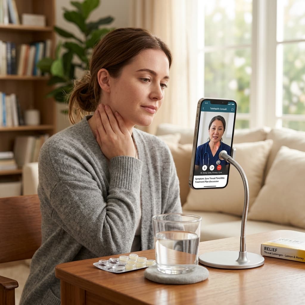 Relief for tonsillitis and sore throat through an online doctor consultation in Australia